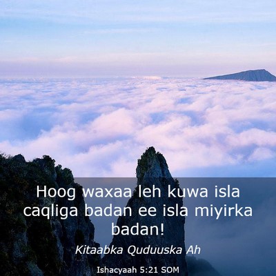 Picture 03 - Ishacyaah 5:21 SOM - Hoog waxaa leh kuwa isla caqliga badan ee isla - Bible Verse Picture
