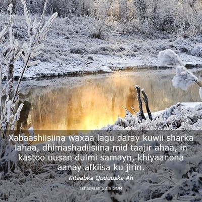 Picture 03 - Ishacyaah 53:9 SOM - Xabaashiisiina waxaa lagu daray kuwii sharka - Bible Verse Picture