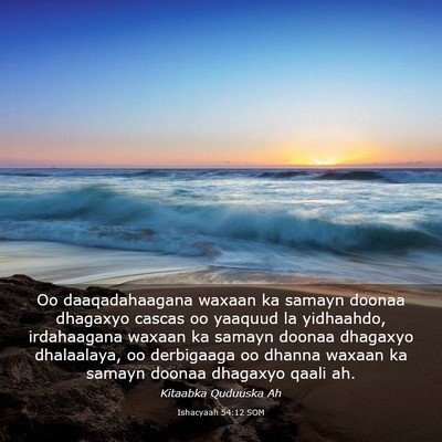 Picture 03 - Ishacyaah 54:12 SOM - Oo daaqadahaagana waxaan ka samayn doonaa - Bible Verse Picture