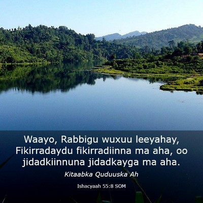 Picture 03 - Ishacyaah 55:8 SOM - Waayo, Rabbigu wuxuu leeyahay, Fikirradaydu - Bible Verse Picture