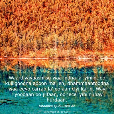 Picture 03 - Ishacyaah 56:10 SOM - Waardiyayaashiisu waa indha la' yihiin, oo - Bible Verse Picture