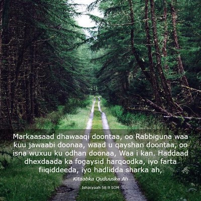 Picture 03 - Ishacyaah 58:9 SOM - Markaasaad dhawaaqi doontaa, oo Rabbiguna waa kuu - Bible Verse Picture