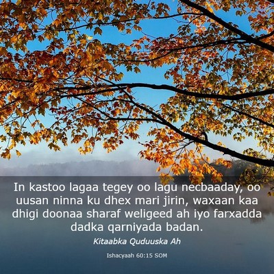 Picture 03 - Ishacyaah 60:15 SOM - In kastoo lagaa tegey oo lagu necbaaday, oo uusan - Bible Verse Picture