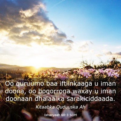 Picture 03 - Ishacyaah 60:3 SOM - Oo quruumo baa iftiinkaaga u iman doona, oo - Bible Verse Picture