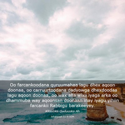 Picture 03 - Ishacyaah 61:9 SOM - Oo farcankoodana quruumahaa lagu dhex aqoon - Bible Verse Picture