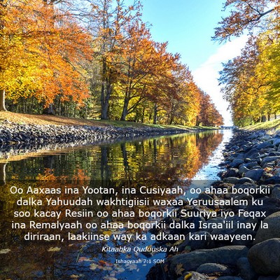 Picture 03 - Ishacyaah 7:1 SOM - Oo Aaxaas ina Yootan, ina Cusiyaah, oo ahaa - Bible Verse Picture