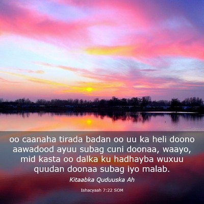 Picture 03 - Ishacyaah 7:22 SOM - oo caanaha tirada badan oo uu ka heli doono - Bible Verse Picture