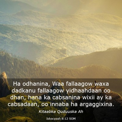 Picture 03 - Ishacyaah 8:12 SOM - Ha odhanina, Waa fallaagow waxa dadkanu fallaagow - Bible Verse Picture
