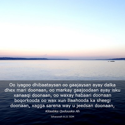 Picture 03 - Ishacyaah 8:21 SOM - Oo iyagoo dhibaataysan oo gaajaysan ayay dalka - Bible Verse Picture