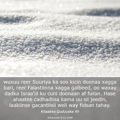 Picture 03 - Ishacyaah 9:12 SOM - wuxuu reer Suuriya ka soo kicin doonaa xagga - Bible Verse Picture