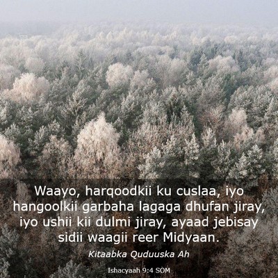 Picture 03 - Ishacyaah 9:4 SOM - Waayo, harqoodkii ku cuslaa, iyo hangoolkii - Bible Verse Picture