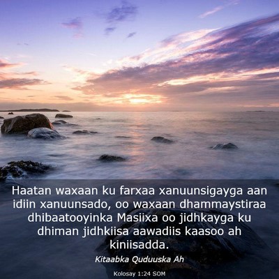 Picture 03 - Kolosay 1:24 SOM - Haatan waxaan ku farxaa xanuunsigayga aan idiin - Bible Verse Picture