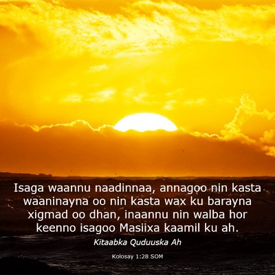 Picture 03 - Kolosay 1:28 SOM - Isaga waannu naadinnaa, annagoo nin kasta - Bible Verse Picture