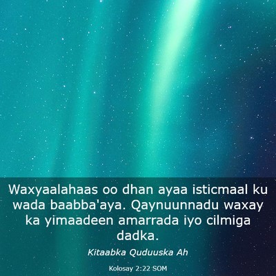 Picture 03 - Kolosay 2:22 SOM - Waxyaalahaas oo dhan ayaa isticmaal ku wada - Bible Verse Picture