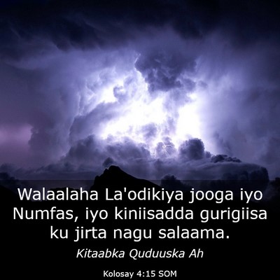 Picture 03 - Kolosay 4:15 SOM - Walaalaha La'odikiya jooga iyo Numfas, iyo - Bible Verse Picture
