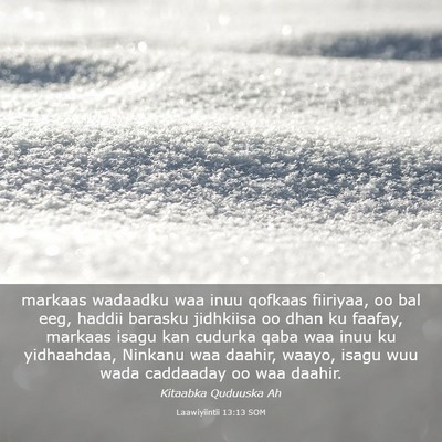 Picture 03 - Laawiyiintii 13:13 SOM - markaas wadaadku waa inuu qofkaas fiiriyaa, oo - Bible Verse Picture