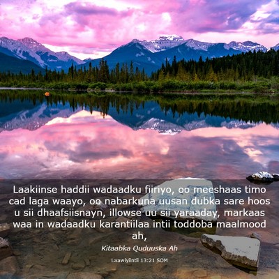 Picture 03 - Laawiyiintii 13:21 SOM - Laakiinse haddii wadaadku fiiriyo, oo meeshaas - Bible Verse Picture