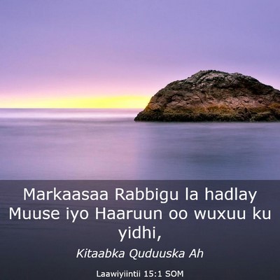 Picture 03 - Laawiyiintii 15:1 SOM - Markaasaa Rabbigu la hadlay Muuse iyo Haaruun oo - Bible Verse Picture