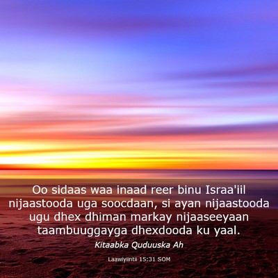 Picture 03 - Laawiyiintii 15:31 SOM - Oo sidaas waa inaad reer binu Israa'iil - Bible Verse Picture