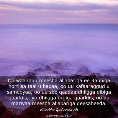 Picture 03 - Laawiyiintii 16:18 SOM - Oo waa inuu meesha allabariga ee Rabbiga hortiisa - Bible Verse Picture