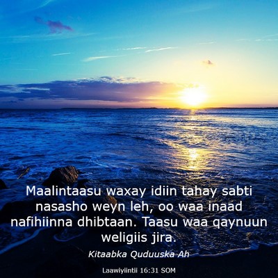 Picture 03 - Laawiyiintii 16:31 SOM - Maalintaasu waxay idiin tahay sabti nasasho weyn - Bible Verse Picture