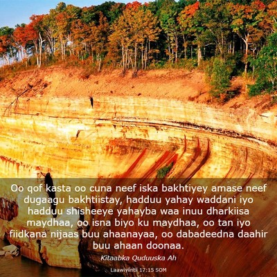 Picture 03 - Laawiyiintii 17:15 SOM - Oo qof kasta oo cuna neef iska bakhtiyey amase - Bible Verse Picture