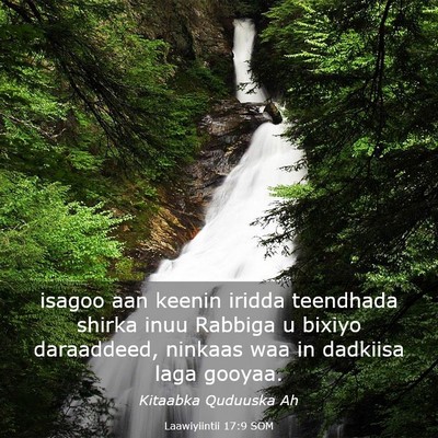 Picture 03 - Laawiyiintii 17:9 SOM - isagoo aan keenin iridda teendhada shirka inuu - Bible Verse Picture
