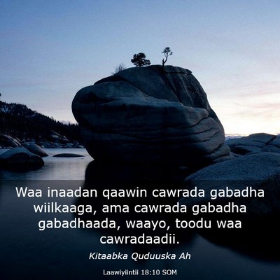 Picture 03 - Laawiyiintii 18:10 SOM - Waa inaadan qaawin cawrada gabadha wiilkaaga, ama - Bible Verse Picture
