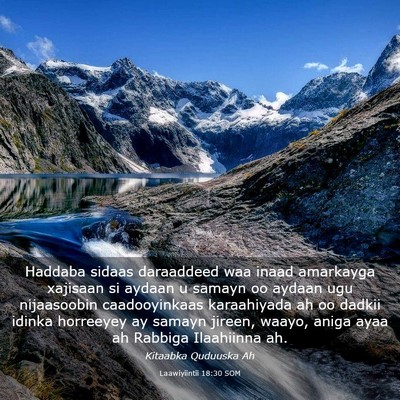 Picture 03 - Laawiyiintii 18:30 SOM - Haddaba sidaas daraaddeed waa inaad amarkayga - Bible Verse Picture