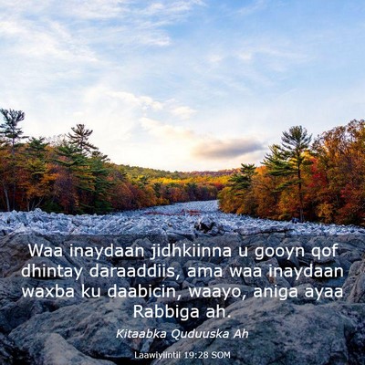 Picture 03 - Laawiyiintii 19:28 SOM - Waa inaydaan jidhkiinna u gooyn qof dhintay - Bible Verse Picture