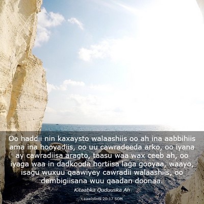 Picture 03 - Laawiyiintii 20:17 SOM - Oo haddii nin kaxaysto walaashiis oo ah ina - Bible Verse Picture