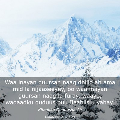 Picture 03 - Laawiyiintii 21:7 SOM - Waa inayan guursan naag dhillo ah ama mid la - Bible Verse Picture