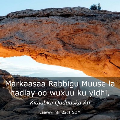 Picture 03 - Laawiyiintii 22:1 SOM - Markaasaa Rabbigu Muuse la hadlay oo wuxuu ku - Bible Verse Picture