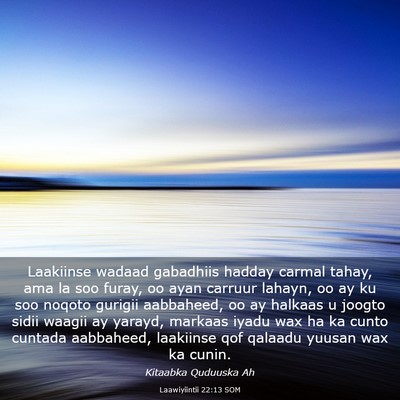 Picture 03 - Laawiyiintii 22:13 SOM - Laakiinse wadaad gabadhiis hadday carmal tahay, - Bible Verse Picture