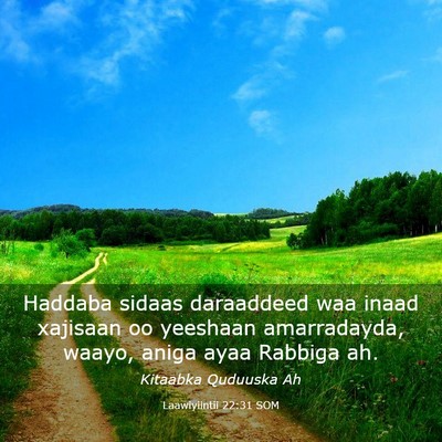 Picture 03 - Laawiyiintii 22:31 SOM - Haddaba sidaas daraaddeed waa inaad xajisaan oo - Bible Verse Picture