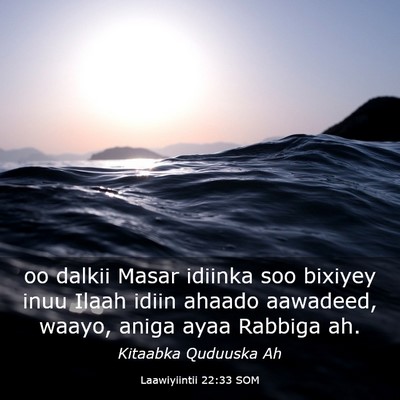 Picture 03 - Laawiyiintii 22:33 SOM - oo dalkii Masar idiinka soo bixiyey inuu Ilaah - Bible Verse Picture