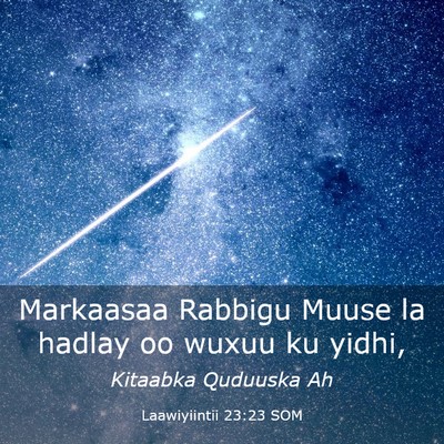 Picture 03 - Laawiyiintii 23:23 SOM - Markaasaa Rabbigu Muuse la hadlay oo wuxuu ku - Bible Verse Picture