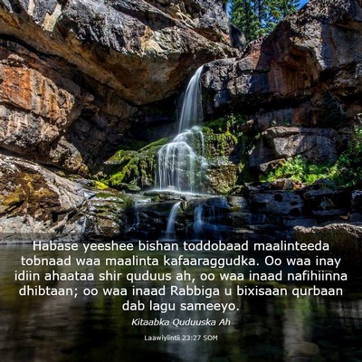 Picture 03 - Laawiyiintii 23:27 SOM - Habase yeeshee bishan toddobaad maalinteeda - Bible Verse Picture