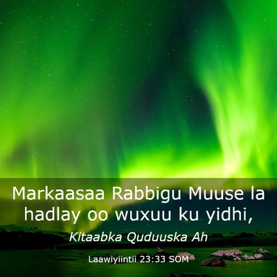 Picture 03 - Laawiyiintii 23:33 SOM - Markaasaa Rabbigu Muuse la hadlay oo wuxuu ku - Bible Verse Picture