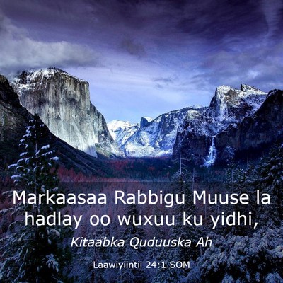 Picture 03 - Laawiyiintii 24:1 SOM - Markaasaa Rabbigu Muuse la hadlay oo wuxuu ku - Bible Verse Picture