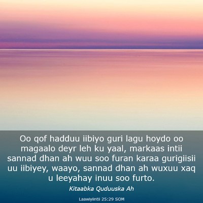 Picture 03 - Laawiyiintii 25:29 SOM - Oo qof hadduu iibiyo guri lagu hoydo oo magaalo - Bible Verse Picture