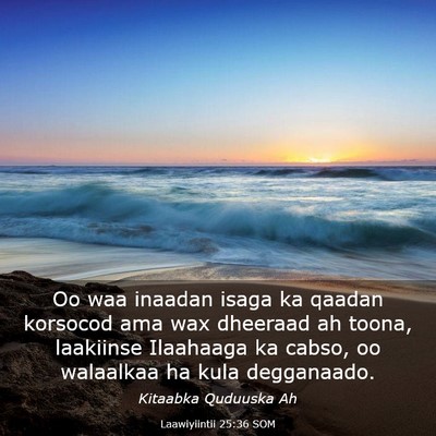 Picture 03 - Laawiyiintii 25:36 SOM - Oo waa inaadan isaga ka qaadan korsocod ama wax - Bible Verse Picture