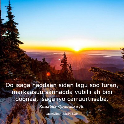 Picture 03 - Laawiyiintii 25:54 SOM - Oo isaga haddaan sidan lagu soo furan, markaasuu - Bible Verse Picture