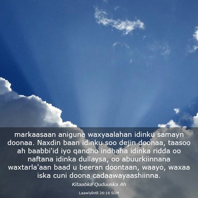 Picture 03 - Laawiyiintii 26:16 SOM - markaasaan aniguna waxyaalahan idinku samayn - Bible Verse Picture