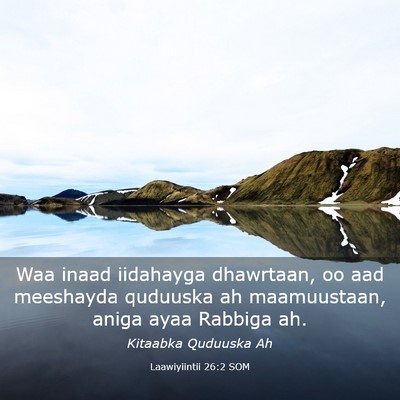 Picture 03 - Laawiyiintii 26:2 SOM - Waa inaad iidahayga dhawrtaan, oo aad meeshayda - Bible Verse Picture