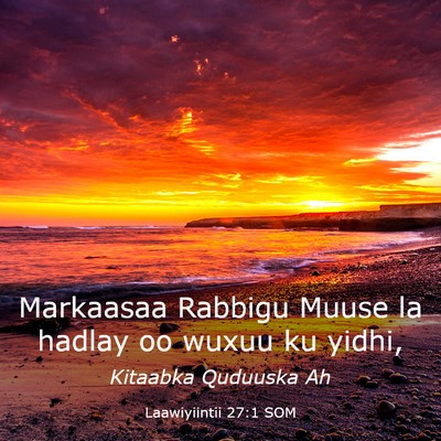 Picture 03 - Laawiyiintii 27:1 SOM - Markaasaa Rabbigu Muuse la hadlay oo wuxuu ku - Bible Verse Picture