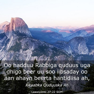 Picture 03 - Laawiyiintii 27:22 SOM - Oo hadduu Rabbiga quduus uga dhigo beer uu soo - Bible Verse Picture