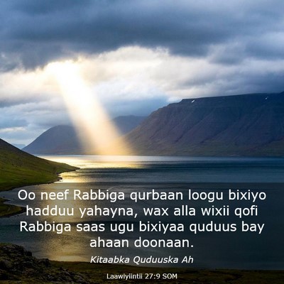Picture 03 - Laawiyiintii 27:9 SOM - Oo neef Rabbiga qurbaan loogu bixiyo hadduu - Bible Verse Picture