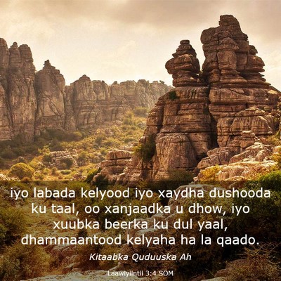 Picture 03 - Laawiyiintii 3:4 SOM - iyo labada kelyood iyo xaydha dushooda ku taal, - Bible Verse Picture
