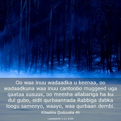 Picture 03 - Laawiyiintii 5:12 SOM - Oo waa inuu wadaadka u keenaa, oo wadaadkuna waa - Bible Verse Picture
